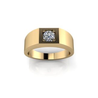 Inel de dama din aur galben 14K, piatra zirconiu