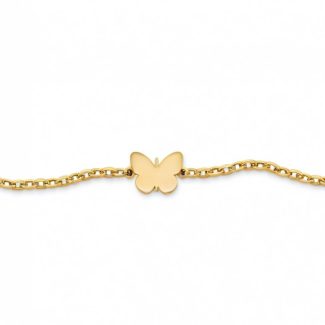 Bratara din aur galben de 14K model fluturas cu lant